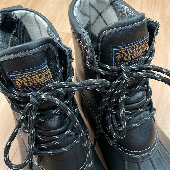 Pendleton Leather Upper Short Duck Boot Brown 9 - Picture 10 of 10